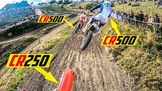 22YearOld CR250 2 Stroke vs Full Field of 500s [upl. by Suhpesoj]