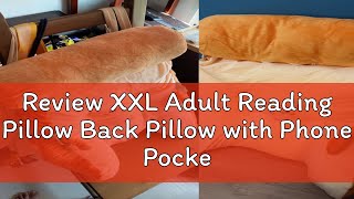 Review XXL Adult Reading Pillow Back Pillow with Phone Pocket for Sitting in Bed Backrest Lounge Cu [upl. by Eseila]