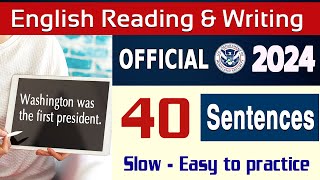 New 2024 US Citizenship  Practice English Reading and Writing Test for US Citizenship Interview [upl. by Yztim]