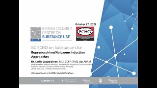 BuprenorphineNaloxone Induction Approaches OUD ECHO [upl. by Ameyn]