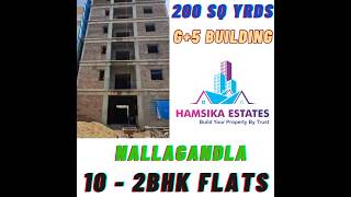 2BHK Flats For Sale in Nallagandla  G5 Building Sale in Hyderabad  House For Sale in Nallagandla [upl. by Maurie907]