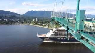 Cruise Ship under the Lions Gate Bridge Vancouver BC [upl. by Shaughnessy]