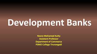 Development Banks [upl. by Orvah129]