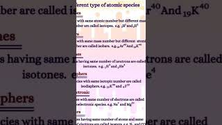 ISOTOPESISOBARSISOTONESISODIAPHERSISOELECTRICISOSTERS chemistry neet [upl. by Amoihc]