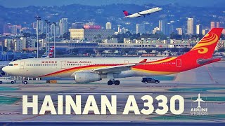 Hainan Airlines Airbus A330 departs Los Angeles LAX [upl. by Markiv]