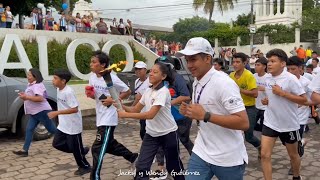 Llegada de la ANTORCHA CENTROAMERICANA a IZALCO EL SALVADOR 🇸🇻 [upl. by Nanny]