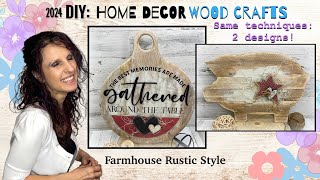 DIY Home Decor Wood Crafts  DIY Wood Crafts  DIY Farmhouse Rustic Home Decor Crafts 2024 [upl. by Pucida]