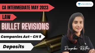 Bullet Revisions  Companies Act  Chapter 5  Deposits  Deepika Rathi [upl. by Joeann]