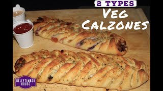 Easy Calzones 2 Types  NoYeast Veg Calzones Recipe  Easy Italian Stuffed Oven Bread [upl. by Ahsinet]