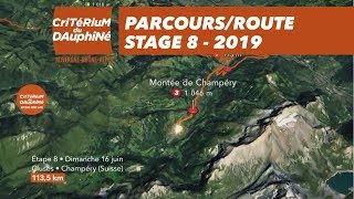 Parcours  Étape 8  Critérium du Dauphiné 2019 [upl. by Retniw]