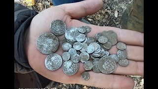 Treasure of 1000 silver coins found while metal detecting  Romania  Wallachia Mud Scanners [upl. by Runkle863]