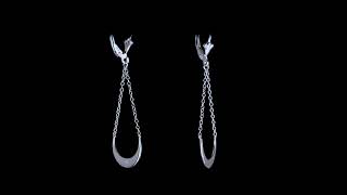 Geometric Chain Crescent Moon Dangling Earrings 925Sterling Silver [upl. by Tnert816]