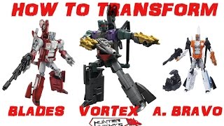 How to transform VORTEX BLADES or ALPHA BRAVO Combiner Wars Transformation instructions [upl. by Oiluj]