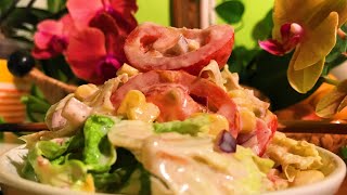 Corn Tomato Frisée Salad with Garlic Cashew Dressing  Take 3 [upl. by Ttemme]