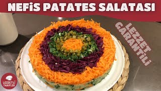 Nefis Patates Salatası Tarifi  Patates Pastası Nasıl Yapılır [upl. by Anos]