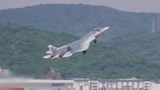 Su57 crazy flying demonstration at ZhuHai Airshow 2024 [upl. by Hcirteid]