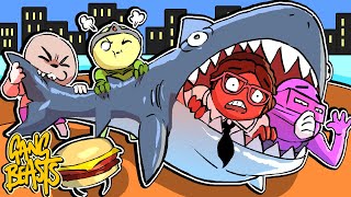 When Sharks ATTACK ┃ Gang Beasts [upl. by Brietta]