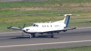 Surf Air Pilatus PC12 N874SA landing in PDX [upl. by Phipps]