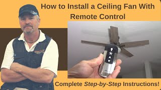 How To Pair Hampton Bay Ceiling Fan Remote Control [upl. by Ahsotal]