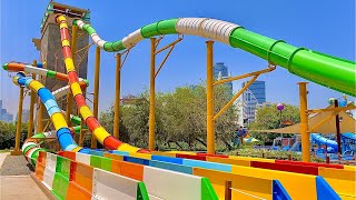 Water Slides at Al Montazah Water Park in Sharjah UAE [upl. by Hazrit]