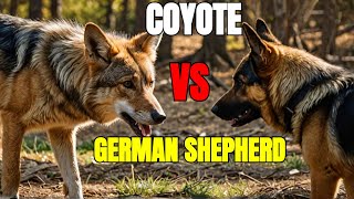 Unpredictable Battle Wild Coyote vs Loyal German Shepherd [upl. by Ignaz]