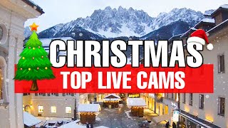 🎄❄️ Top Christmas and winter wonderlands live cams around the world with music 🎅  SkylineWebcams [upl. by Ecnarual]