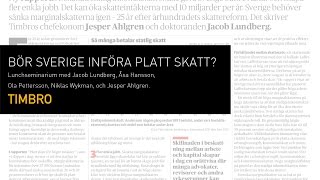 Bör Sverige införa platt skatt [upl. by Navi657]