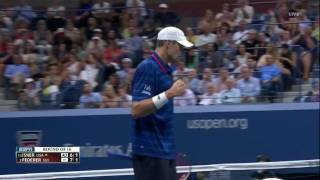 Isner Vs Federer Us Open 2015 4th round [upl. by Eugeniusz940]