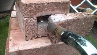 Homemade Vermiculite fire brick  test furnace melting aluminium with blowtorch [upl. by Nnateragram]