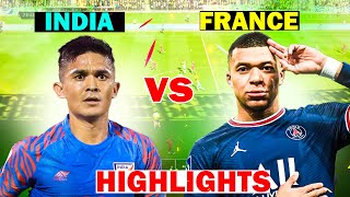 France vs India Football Match 2024  Mbappe vs Sunil  Gameplay Highlights [upl. by Slinkman]