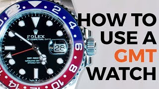 How to use a GMT Watch Function  Rolex GMTMaster II  Crown amp Caliber [upl. by Einalam]