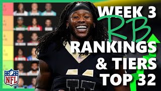 Week 3 BEST Running Backs Rankings amp Tiers Top 32 Fantasy Football [upl. by Yvonne682]