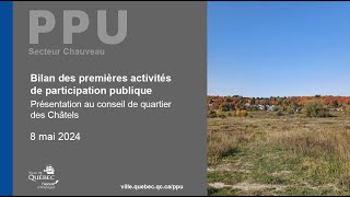 PPU Chauveau  Bilan des activités de participation publique  2024  Participation citoyenne [upl. by Faux]