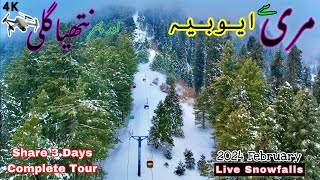 MURREE GPO To Nathia Gali  Ayubia chairlift Live snowfalls Tour’s 3 Day Complete Details video [upl. by Johppah]