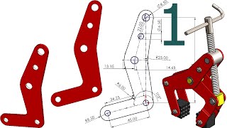 1Project 49 Manual Clamp SolidWorks Tutorial base bar  sheet metal [upl. by Ileana]