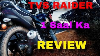 TVS Raider 125 CC  After 12 Month Ownership Review 1 Saal Ka Safar Raider Ke Sath Kamal Ka Rha 🤟⭐ [upl. by Ytirehc]