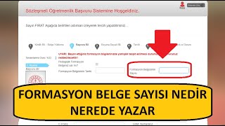 FORMASYON BELGE SAYISI NEREDE YAZAR  FORMASYON BELGE SAYISI NEDİR  FORMASYON BELGE SAYISI ÖĞRENME [upl. by Johathan]