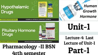 Hypothalamus amp Pituitary DrugsUnit1Lecture4Part1PharmacologyII BSN 4rth semesterIn Urdu [upl. by Tallia]