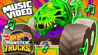 Official Monster Truck MUSIC VIDEO 🎶  “Fossil Fury” ft Skelesaurus 💀🦖  Hot Wheels Monster Trucks [upl. by Ahsekram697]