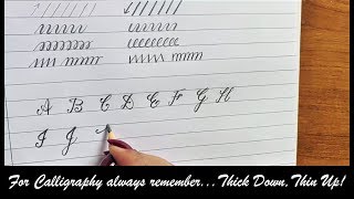 Calligraphy Alphabets  Pencil Calligraphy for Beginners  Uppercase Alphabets  Capital Letters [upl. by Ellenaj]