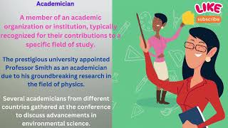 Academician Meaning in English With Example [upl. by Reimer]