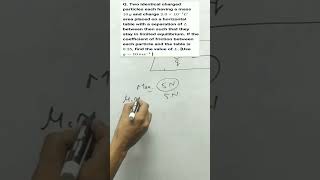 Two identical charged particles each having a mass 10 g and charge 20×10−7C are placed on  Jee [upl. by Aeduj774]