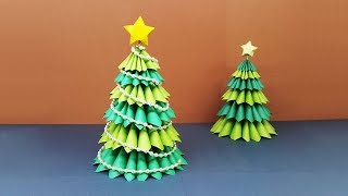 How To Make A Beautiful 3D Paper Christmas Tree  Amazing DIY crafts for Christmas [upl. by Akkina]