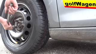 VW Golf 5  how to change a tire wheel  summer coming by golfWagen [upl. by Ina16]