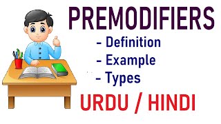 What are Premodifiers Types of Premodifiers Urdu  Hindi [upl. by Eilzel]