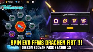 SPIN SKIN TINJU FFWS EVO DRACHEN FIST DISKON BOOYAH PASS S15  EVENT FREE FIRE TERBARU [upl. by Neelyar]