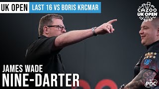 WADE HITS A NINE DARTER  James Wade strikes perfection at the 2022 Cazoo UK Open [upl. by Raddy]