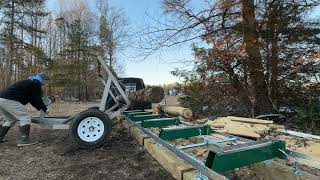 Moving Logs With a Hay Bale Unroller [upl. by Bouton]