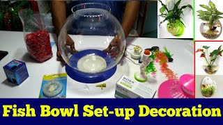 fish bowl decoration ideas at home  fish bowl setup  New Milan Aquarium  Home Decor [upl. by Amjan]