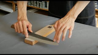 How to Hone on a Leather Strop  Tosho Knife Arts [upl. by Nolyad]